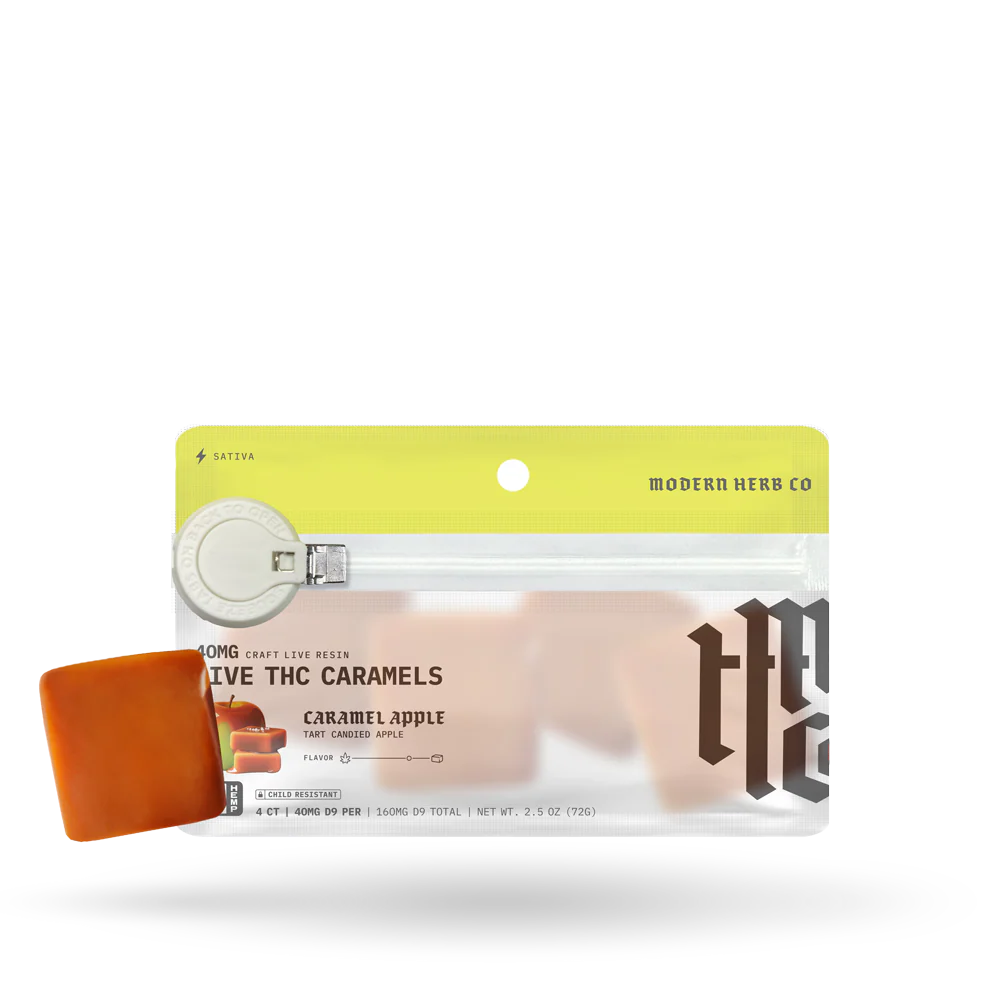 Live THC Caramel: Caramel Apple (Sativa), 4ct