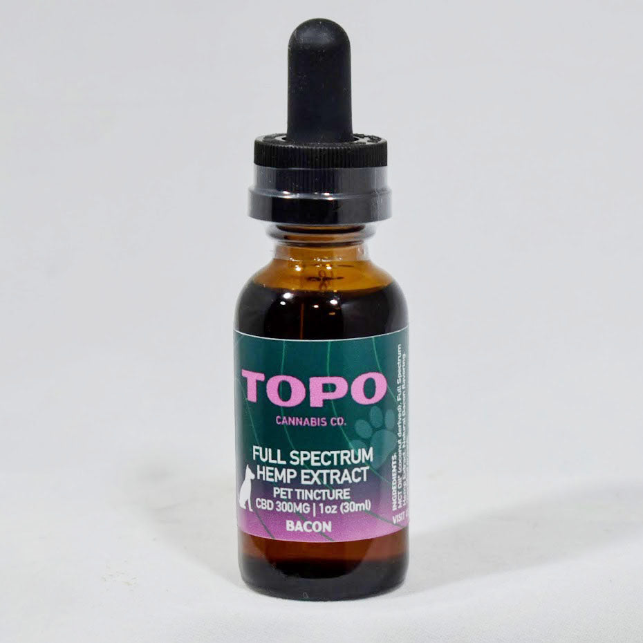 Topo's Dog Pet Tincture w/ Full Spectrum Hemp Extract 300mg/1oz - bacon flavor