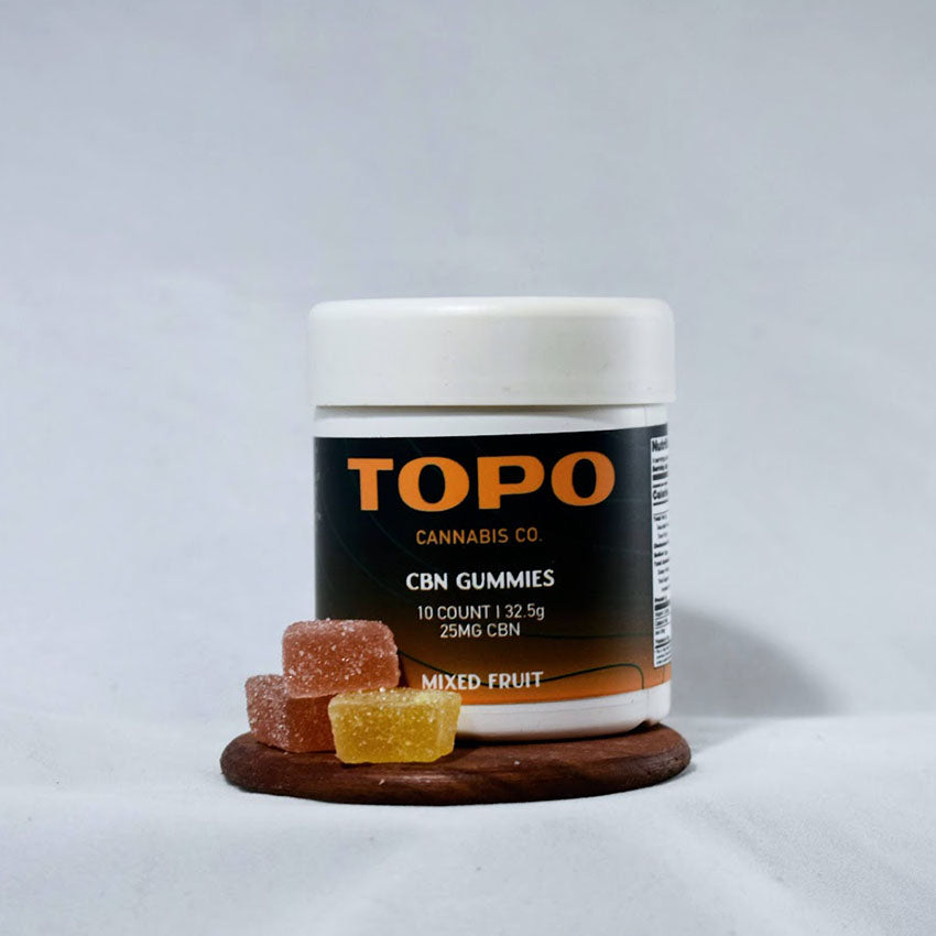Topo Cannabis CBN Gummies - CBN edibles for relaxation and restful sleep.