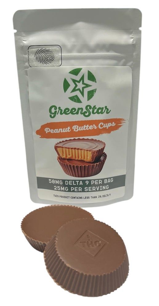 Green Star Peanut Butter Cups 25mg Per Cup (2pk)