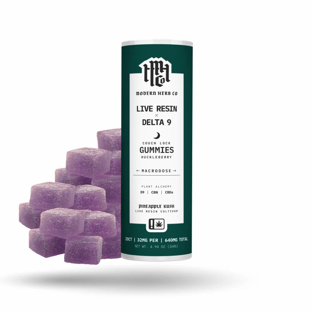 The Hemp Collect Live D9 Gummies: Couch Lock Huckleberry 20ct